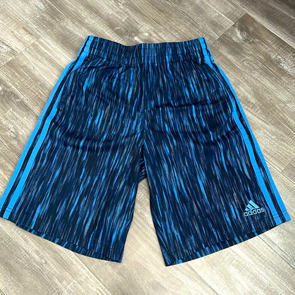 Blue & Black Adidas Kids Shorts